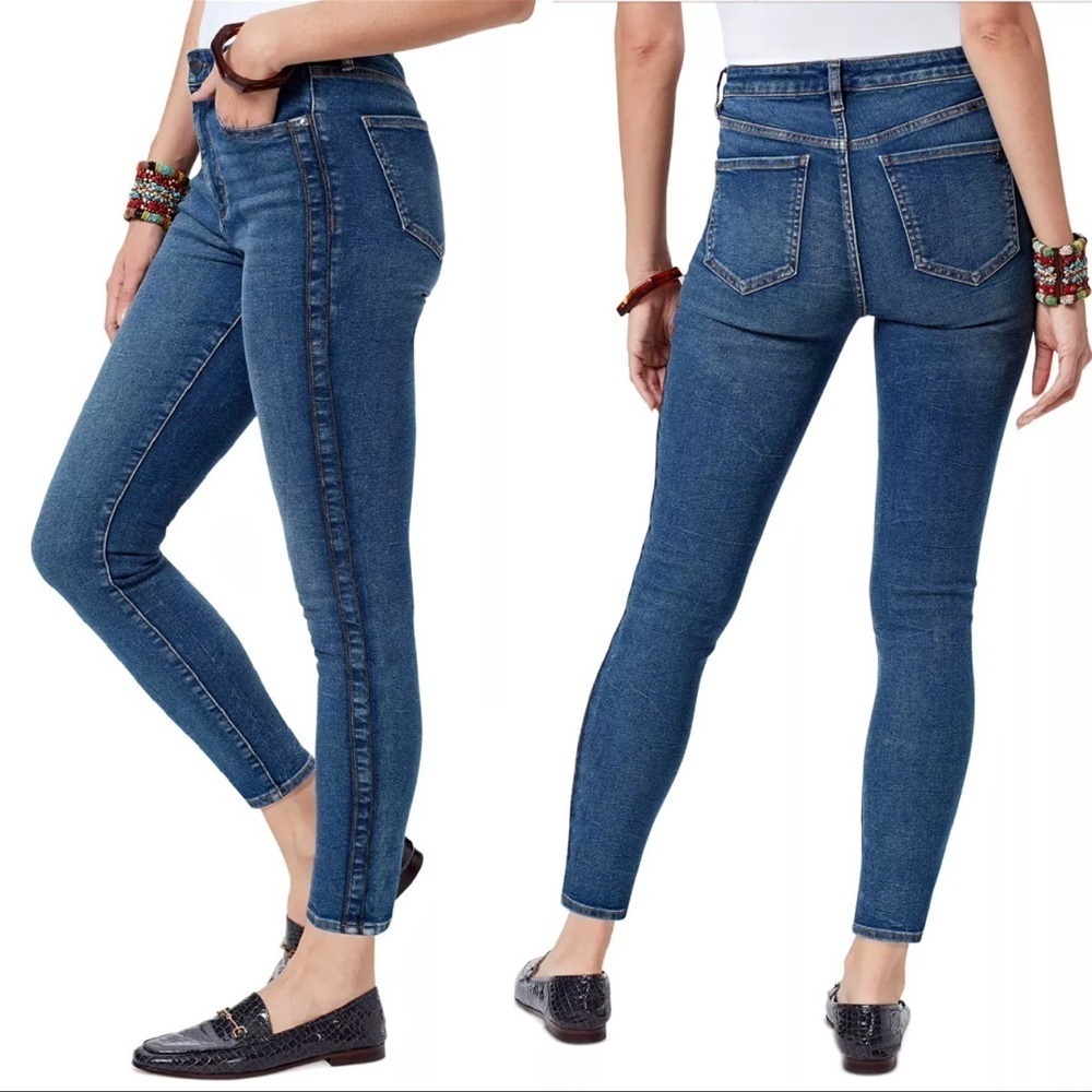 Sam Edelman High Rise Skinny Crop Blue Ankle Jeans